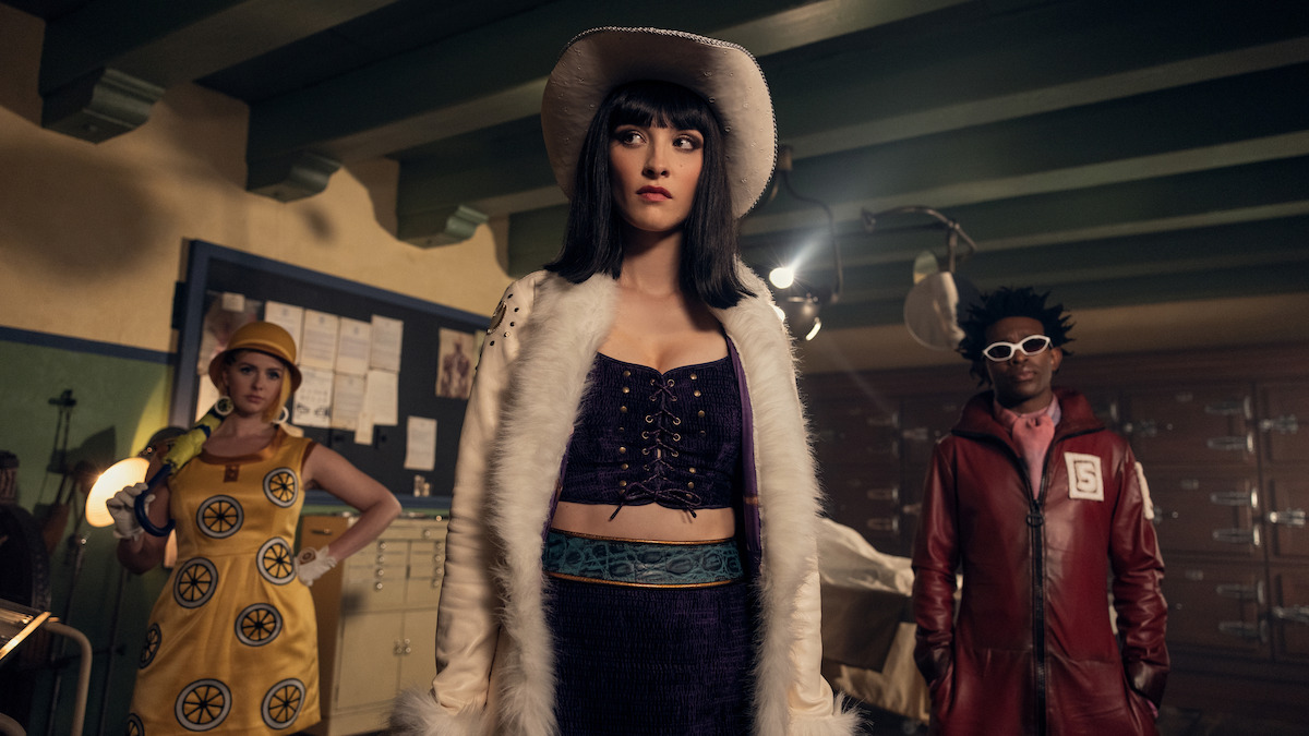 Jazzara Jaslyn as Miss Valentine, Lera Abova as Miss All Sunday, and Camrus Johnson as Mr. 5 in 'ONE PIECE' Season 2.
