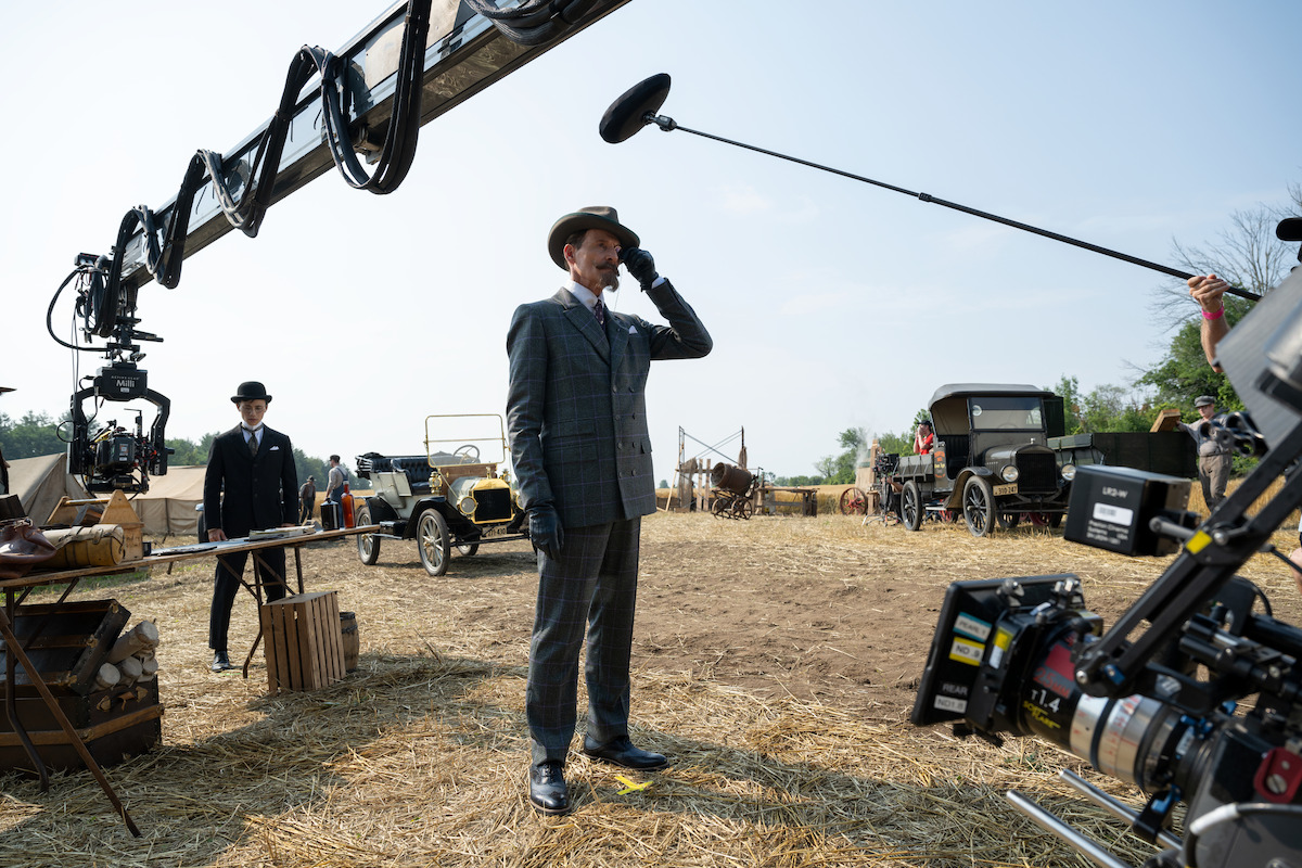 Colm Feore as Reginald Hargreeves of ‘The Umbrella Academy’ series posing behind the scenes during production.