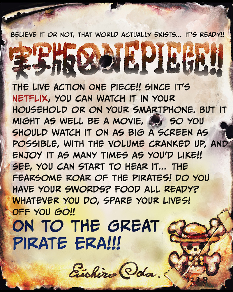 One Piece Oda letter to fans.