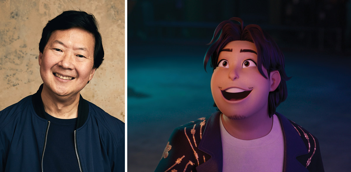 Diptych featuring a headshot of Ken Jeong and an animated still of Bobby in ‘Kpop Demon Hunters’