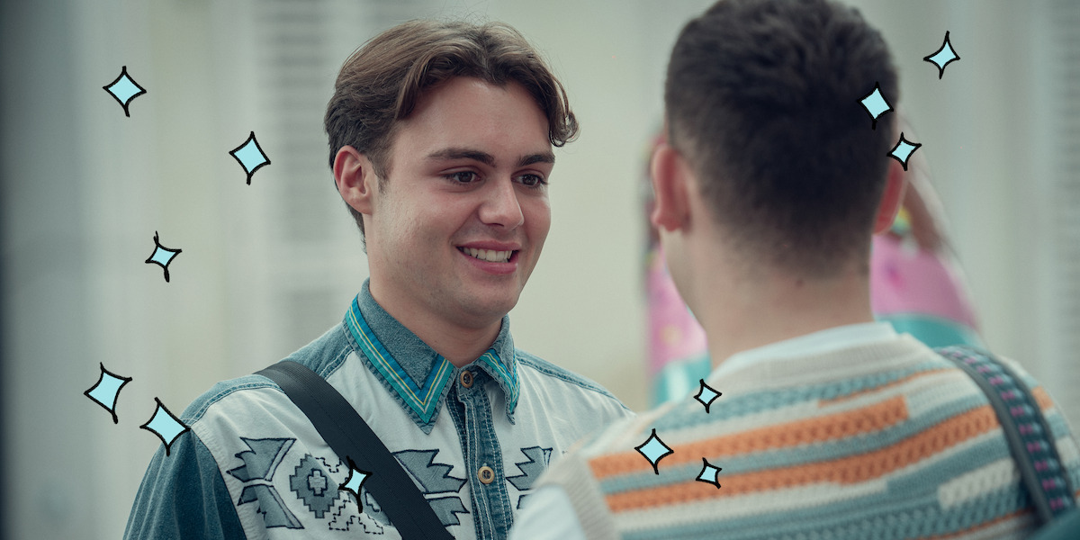 Bradley Riches as James smiles in Season 2 of ‘Heartstopper.’ 