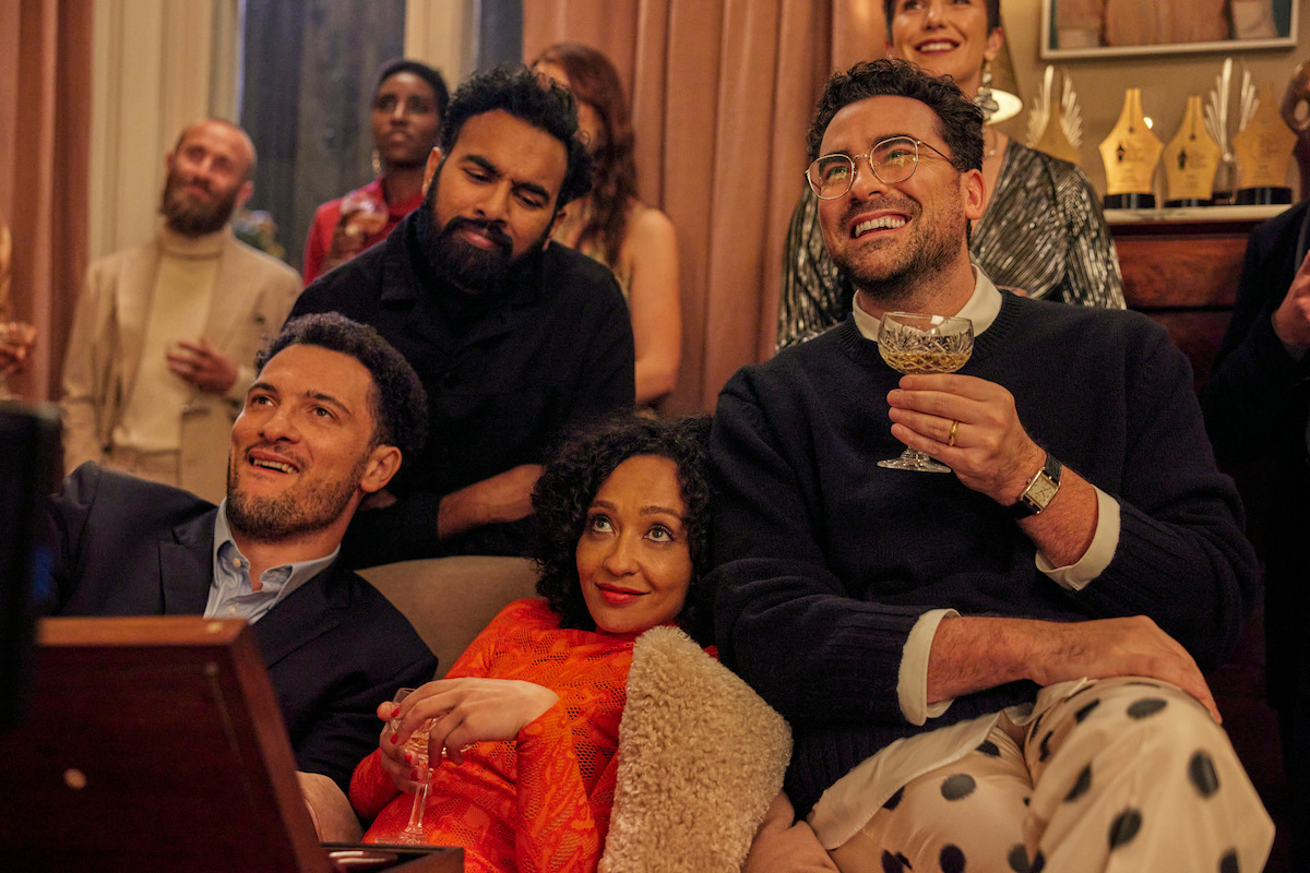 Jamael Westman as Terrance, Himesh Patel as Thomas, Ruth Negga as Sophie, and Daniel Levy stars as Marc and in ‘Good Grief’.