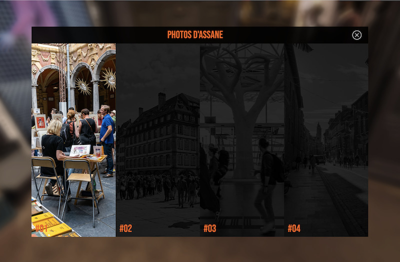 A window shows photos in 'Lupin Experience' 