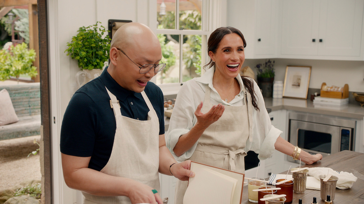 Daniel Martin and Meghan in the kitchen.