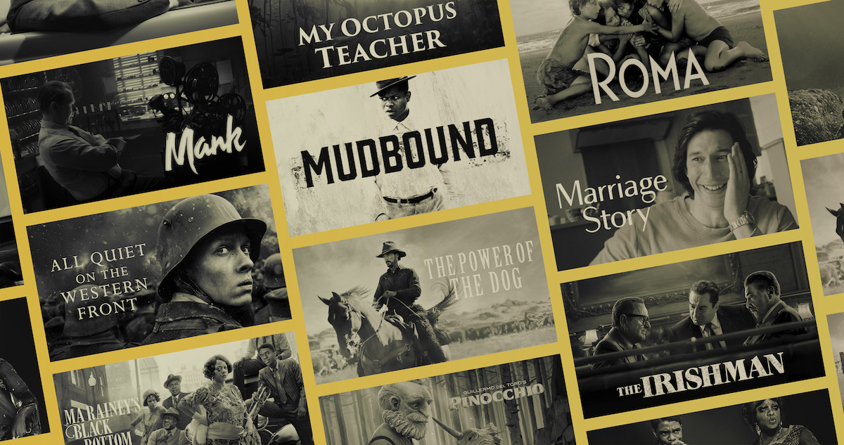 A collage of films that have been nominated for Oscars