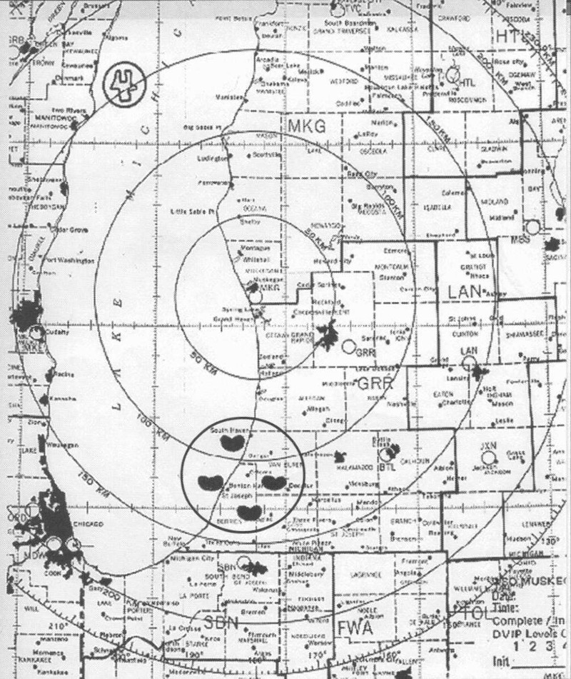 At one point, four objects were observed in a diamond-shaped formation. - ‘Unsolved Mysteries’ Volume 3: ‘Something In the Sky’ Radar Map Gallery