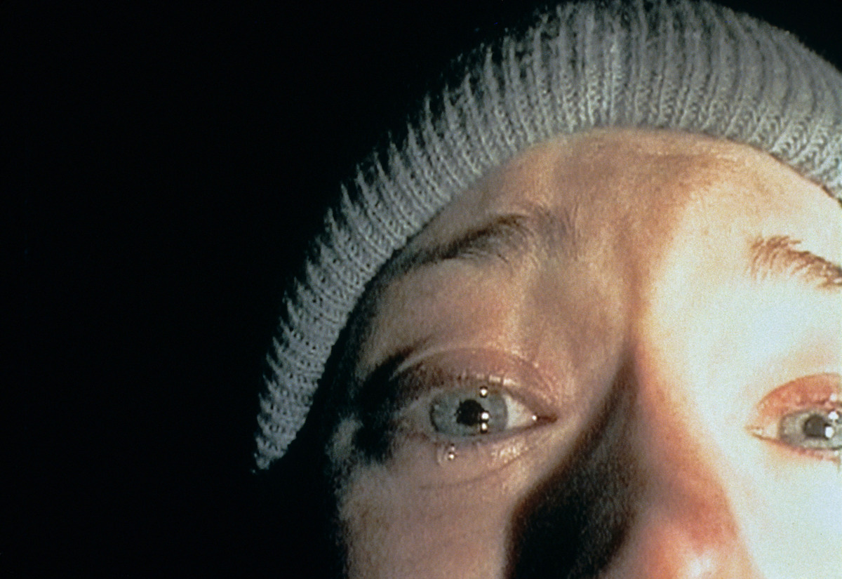 A close up of a character from Blair Witch Project