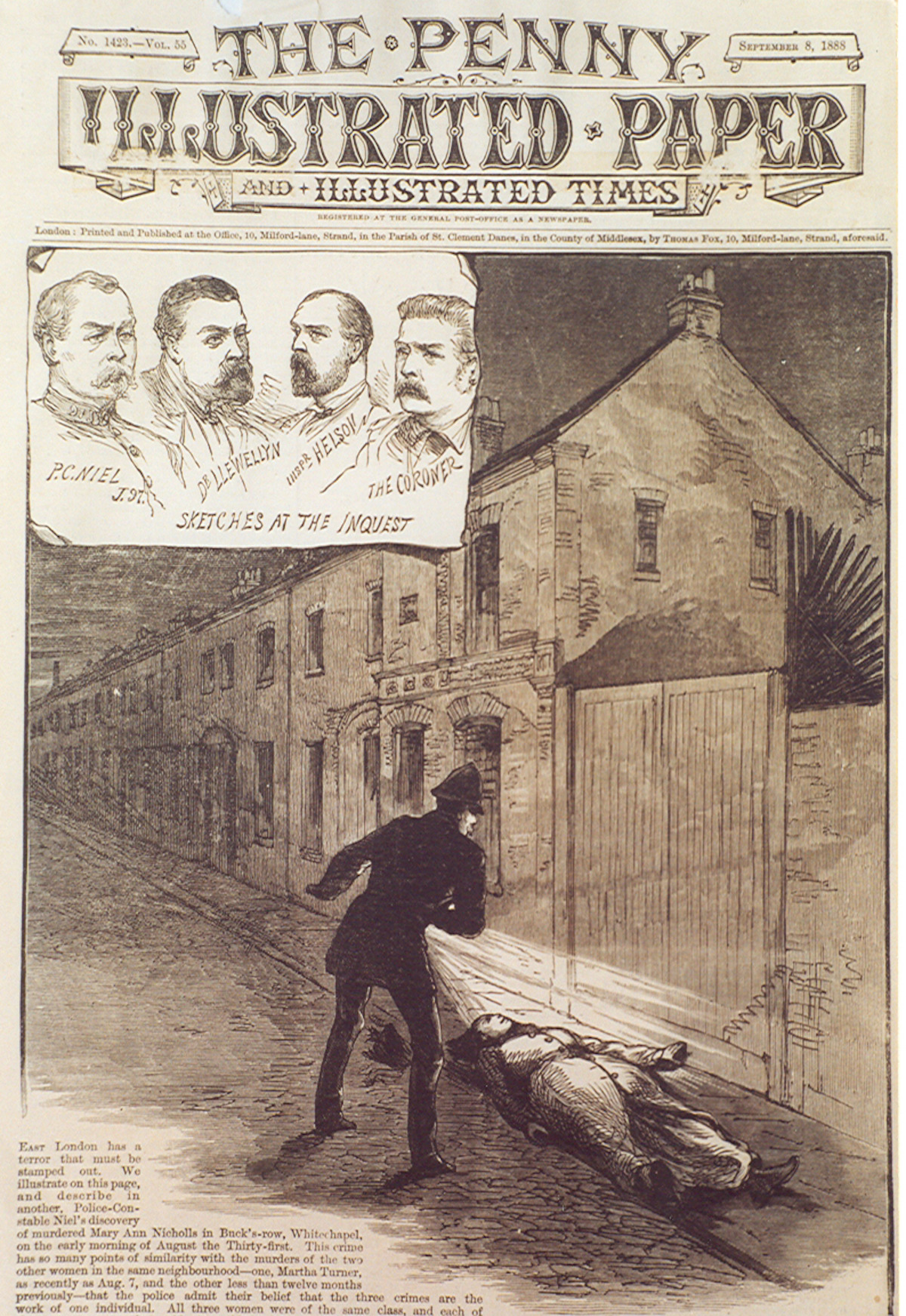 Cover illustration from ‘The Penny Illustrated Paper,’ Sept. 8, 1888
