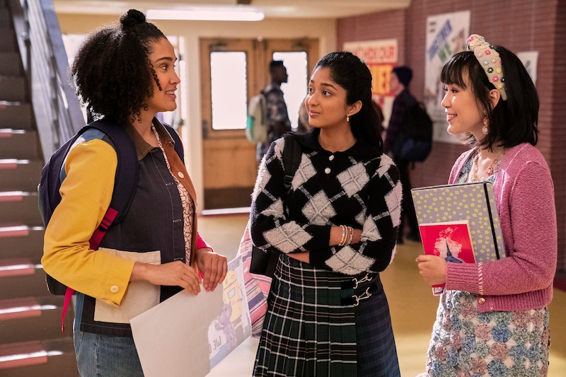 Lee Rodriguez as Fabiola Torres, Maitreyi Ramakrishnan as Devi and Ramona Young as Eleanor Wong.