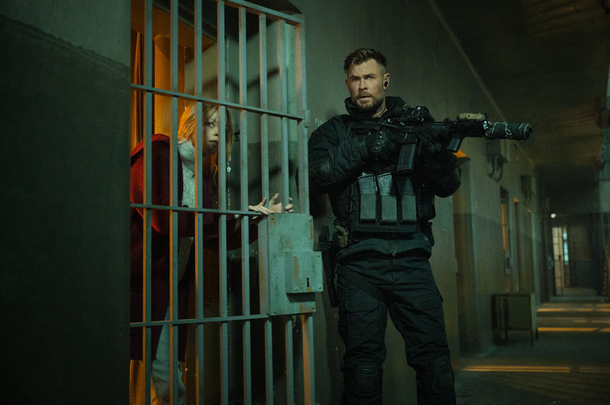  Tinatin Dalakishvili as Ketevan and Chris Hemsworth as Tyler Rake in ‘Extraction 2’.