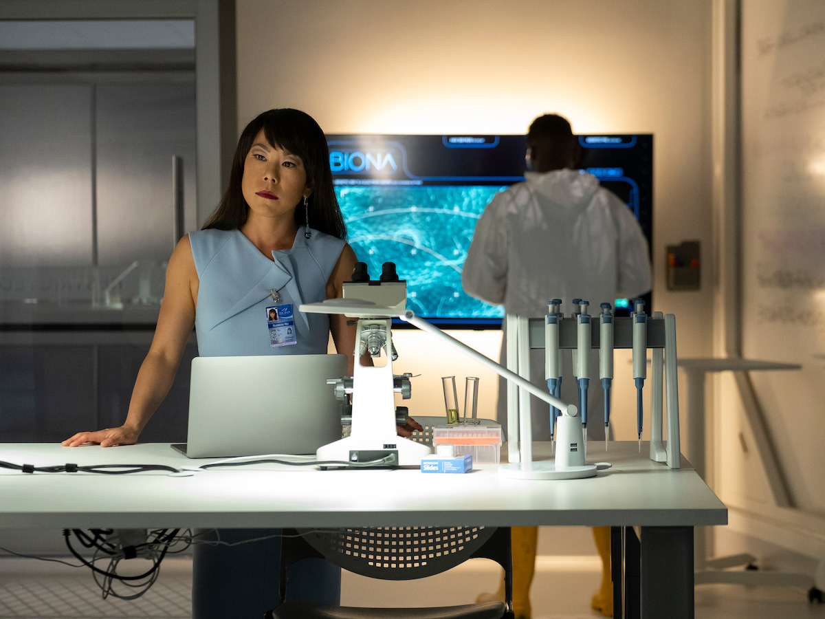 A close up of Ali Ahn playing Suzanne Wu on 'Raising Dion'