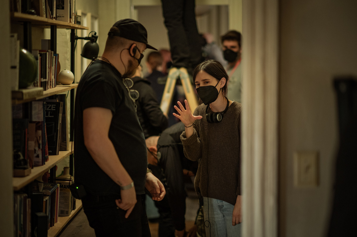 Director of photography Menno Mans and director Chloe Domont