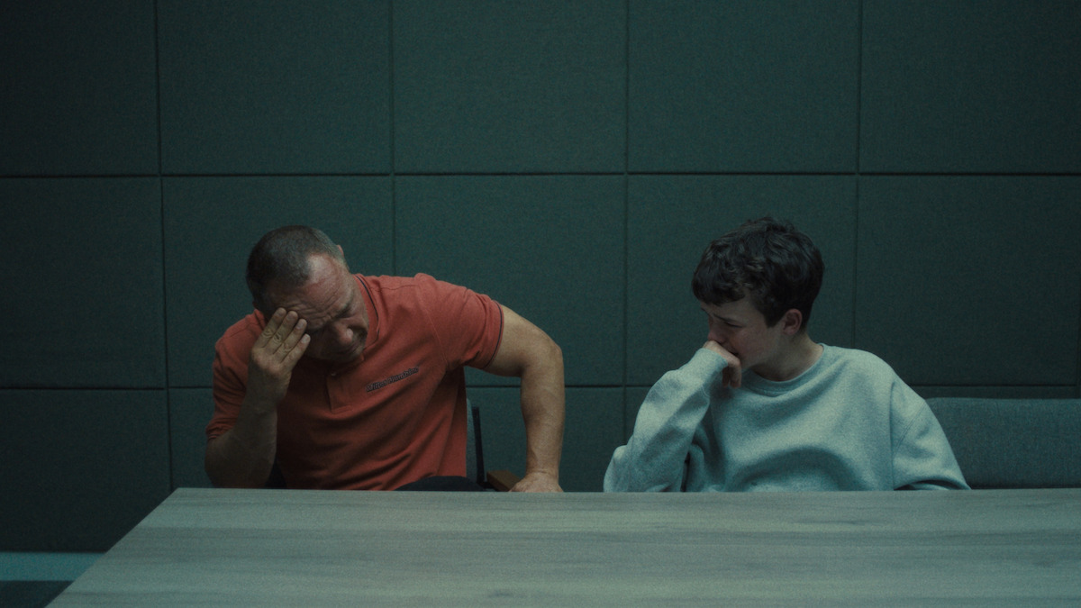 Stephen Graham as Eddie Miller, Owen Cooper as Jamie Miller, in 'Adolescence'