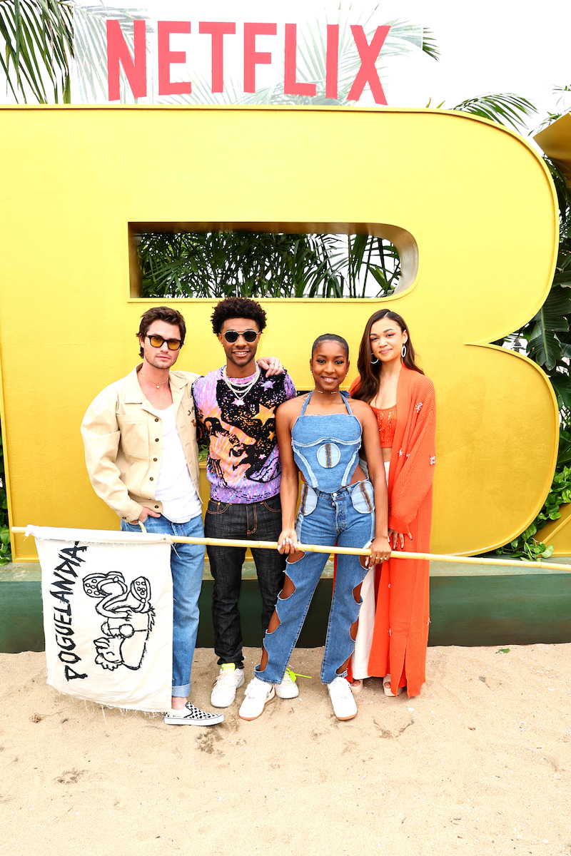 Chase Stokes, Jonathan Daviss, Carlacia Grant and Madison Bailey at Outer Banks Poguelandia Festival.
