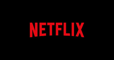 Netflix logo on a black background.