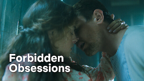Two people kissing with text 'Forbidden Obsessions'