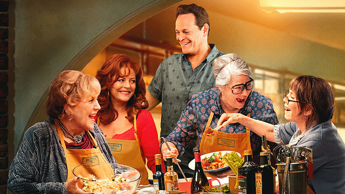 The cast of 'Nonnas' in the kitchen