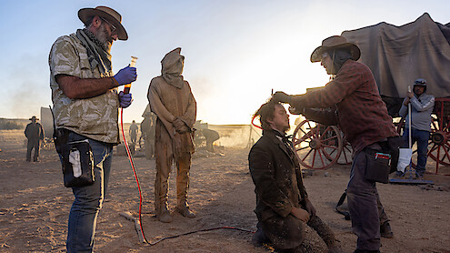 BTS still from "American Primeval"