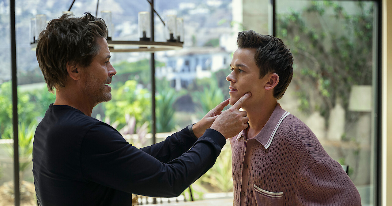 Rob Lowe as Ellis and his son John Owen as Jackson in Season 1 of 'Unstable'