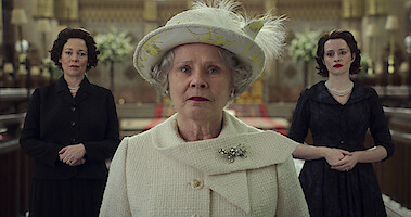Olivia Colman, Imelda Staunton, and Claire Foy as Queen Elizabeth II in 'The Crown'