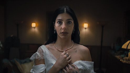 Camila Morrone as Rachel Harkin in 'Something Very Bad Is Going to Happen'