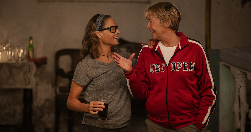 Jodie Foster as Bonnie Stoll and Annette Bening as Diana Nyad. 