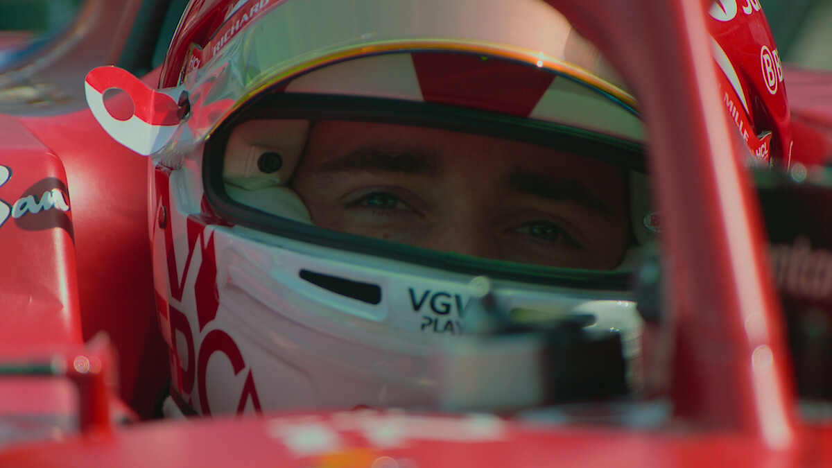 Charles Leclrec in his car.