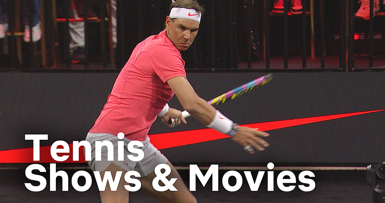 Image of tennis player Rafael Nadal playing tennis.