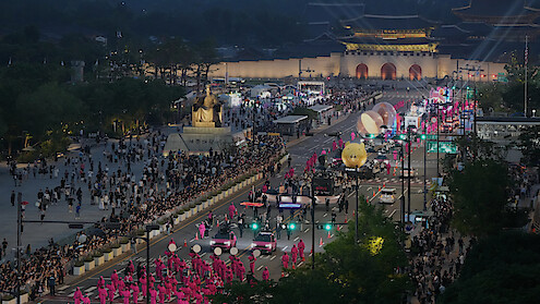 'Squid Game' Season 3 parade in Seoul, Korea.