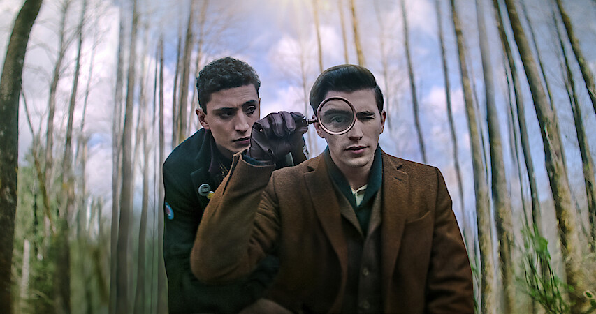 Jayden Revri as Charles Rowland and George Rexstrew as Edwin Payne in DEAD BOY DETECTIVES. 