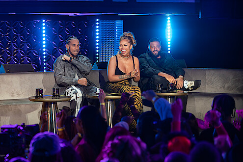 Ludacris, Latto, and DJ Khaled in Season 2 of 'Rhythm + Flow'.