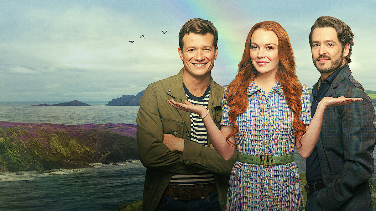 Ed Speleers, Lindsay Lohan, and Alexander Vlahos star in 'Irish Wish.' 