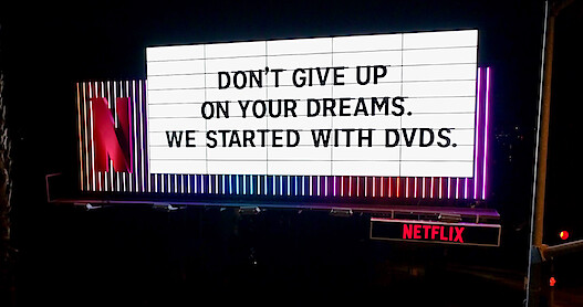 Netflix Billboard at night. 