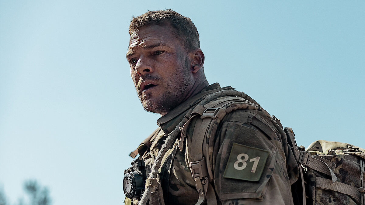 War Machine. Alan Ritchson as 81 in War Machine. Cr. Ben King/Netflix © 2026.