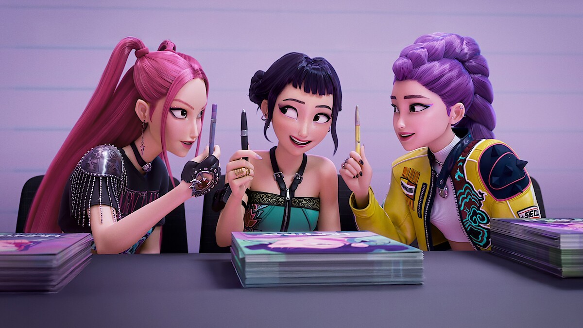 Mira, Zoey, and Rumi in 'KPop Demon Hunters'