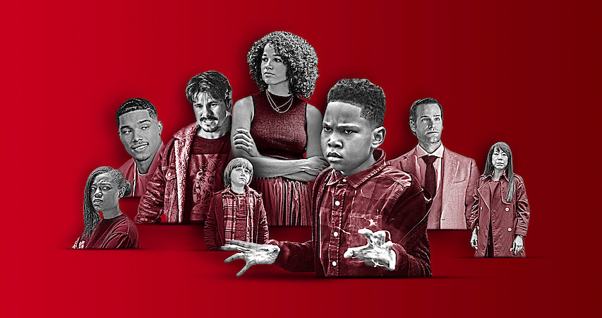 A collage illustration of the main characters of Raising Dion