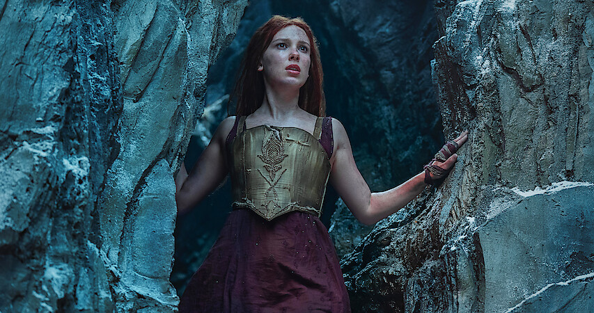 Millie Bobby Brown as Elodie in ‘Damsel’.