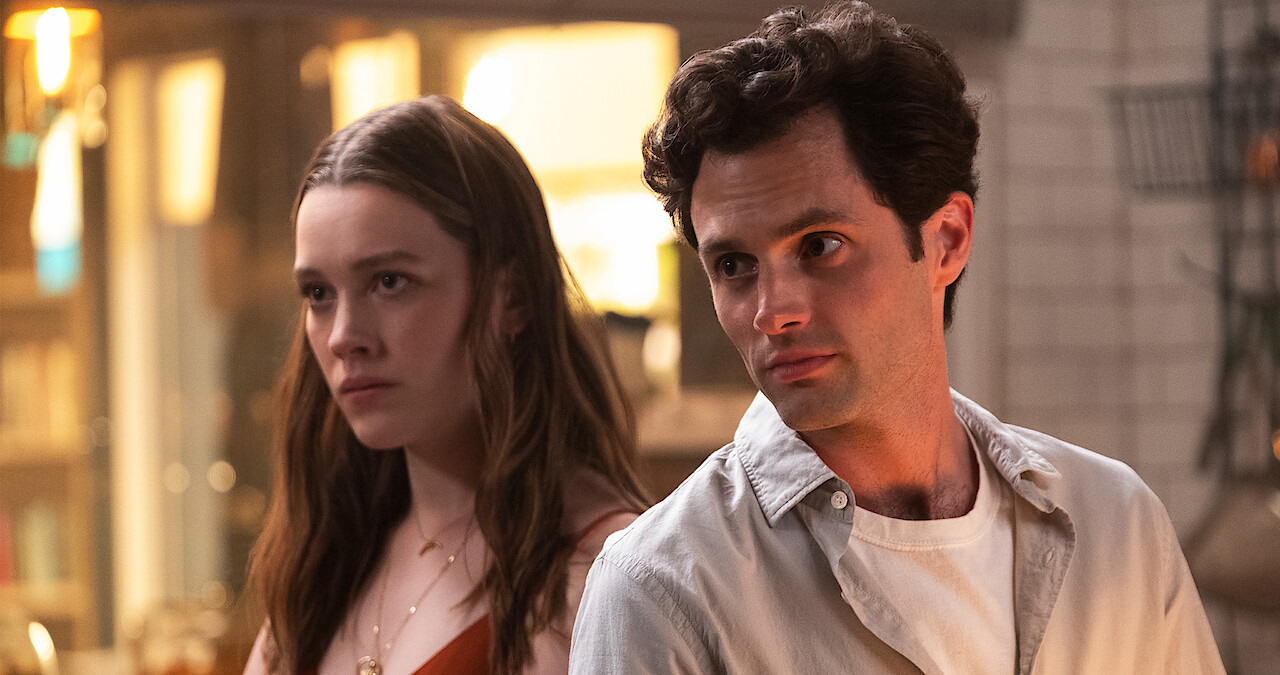 Love Quinn (Victoria Pedretti) and Joe Goldberg (Penn Badgley)