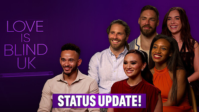 Love Is Blind: Status Update. Clockwise from the top to the right, Steven, Sabrina, Nicole, Jasmine, Bobby, and Benaiah.