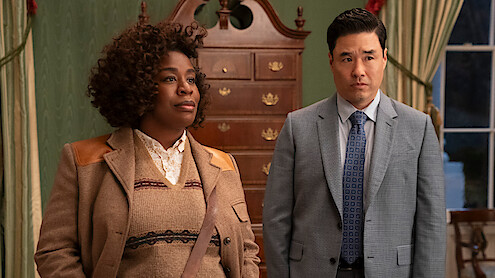 Uzo Aduba as Cordelia Cupp and Randall Park as Edwin Park in Season 1 of 'The Residence'