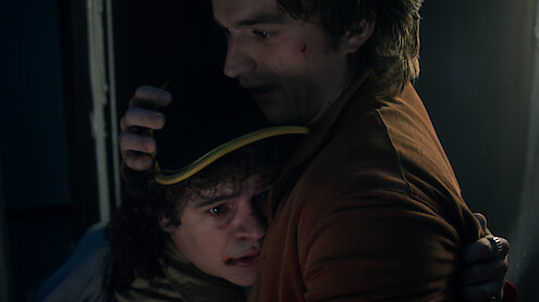 Gaten Matarazzo as Dustin Henderson and Joe Keery as Steve Harrington in 'Stranger Things 5'