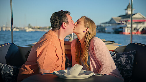 David and Abbey kissing