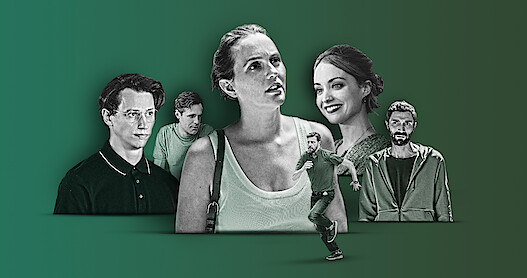 A composite illustration of the main characters in The Weekend Away
