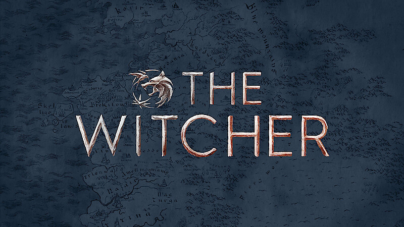 A map of the continent with The Witcher logo