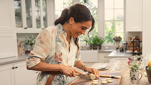 With Love, Meghan. Meghan, Duchess of Sussex in episode 108 of With Love, Meghan. Cr. Jake Rosenberg/Netflix © 2025