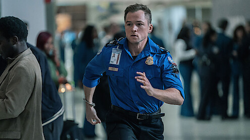 Taron Egerton as Ethan Kopek in 'Carry-On.'