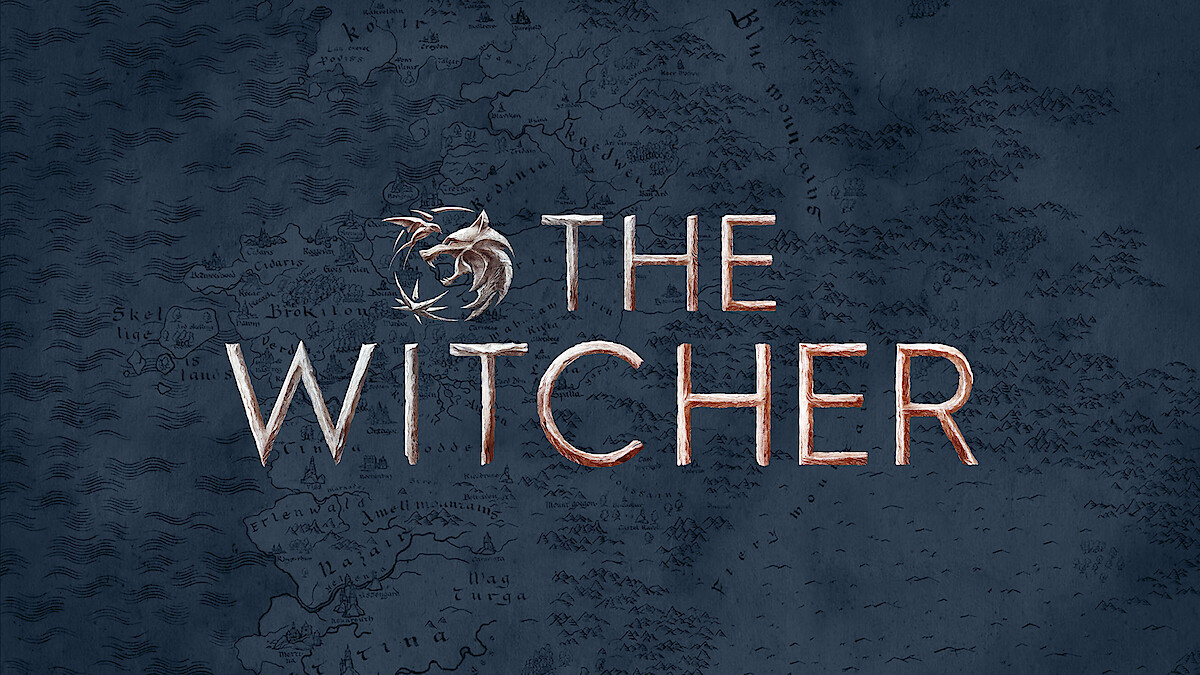 A map of the continent with The Witcher logo