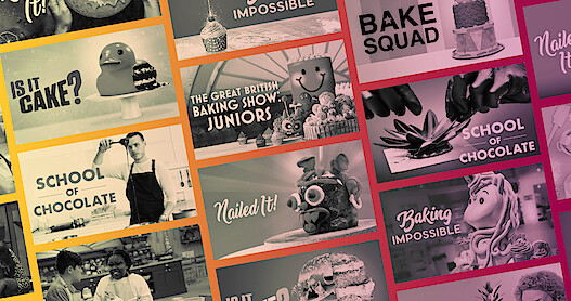 Grid of thumbnails for baking Shows on Netflix