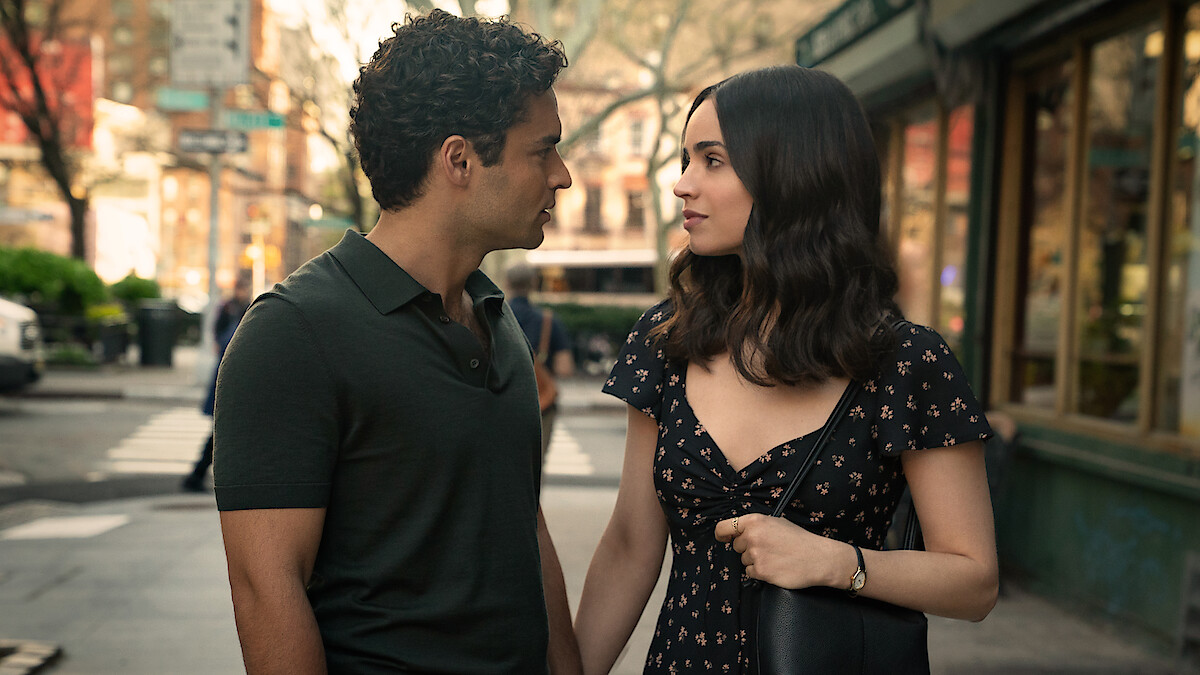 Sebastian De Souza as Garrett and Sofia Carson as Alex in 'The Life List'.
