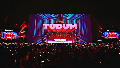Photo of the stage of Netflix's Tudum the Event.